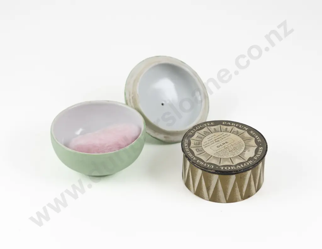 Art Deco German Porcelain Pierrot Dressing Table Powder Box Image 1++