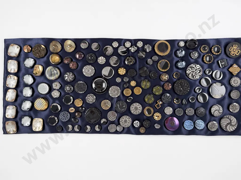 Collection Victorian Black Glass Buttons approximate 150 Image 1++