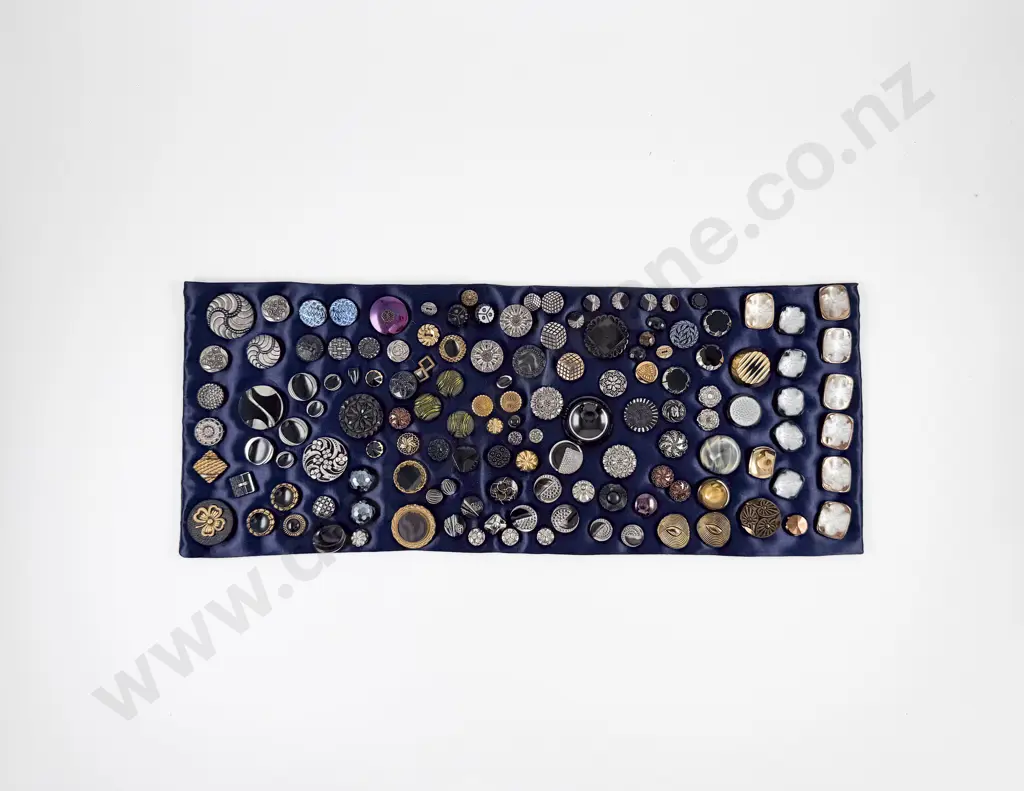 Collection Victorian Black Glass Buttons approximate 150 Image 1++