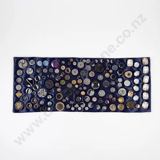 Collection Victorian Black Glass Buttons approximate 150