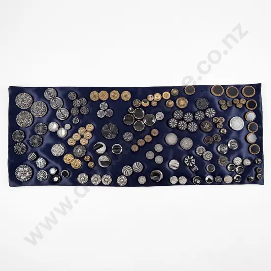 Collection Victorian Black Glass Buttons approximate 200