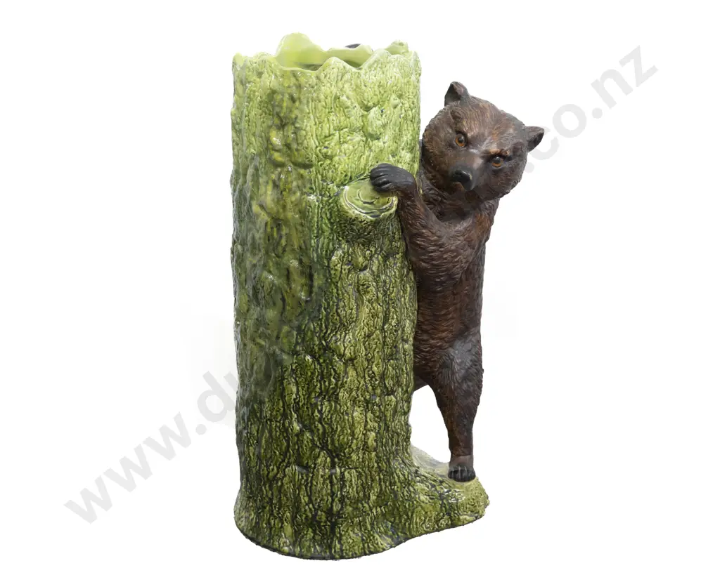 Bretby Bear & Tree Stump Form Stick Stand 66cm H Image 1++