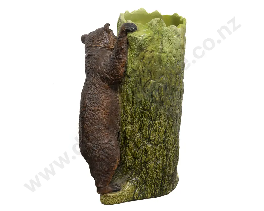 Bretby Bear & Tree Stump Form Stick Stand 66cm H Image 1++