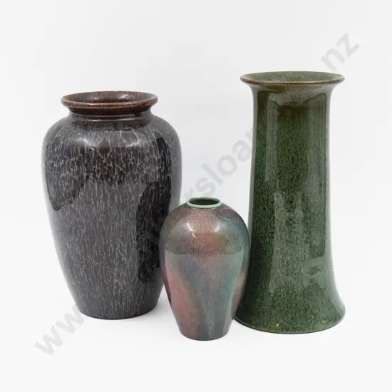 Bretby Spill Vase 24cm H & Two Others