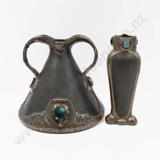 Large Bretby Double Handled Vase & Other Vase Both 22cm H