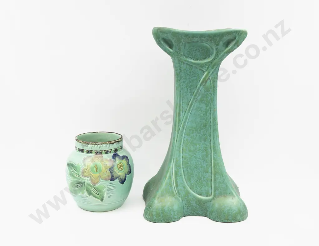 Large Bretby Mantel Vase & Hand Thrown Bretby Floral Decorated Vase 35cm & 14.5cm H Image 1++
