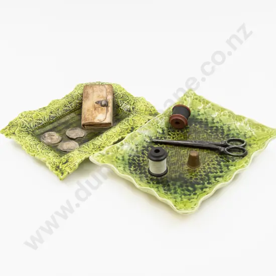 Two Breby Trompe L'Oeil Dishes 21cm L (a/f)