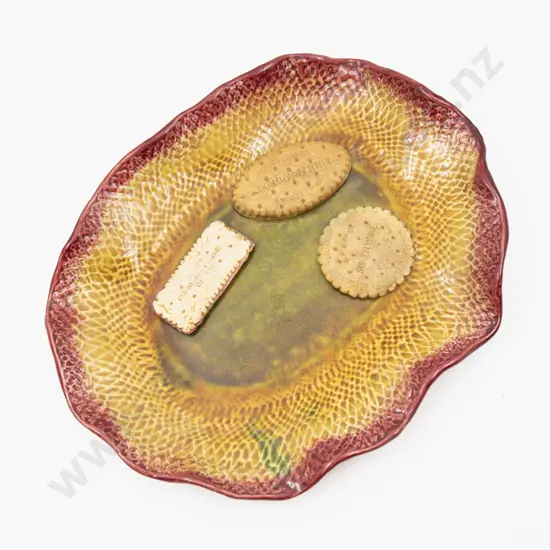 Bretby Biscuit Form Trompe L'Oeil Dish 27cm L
