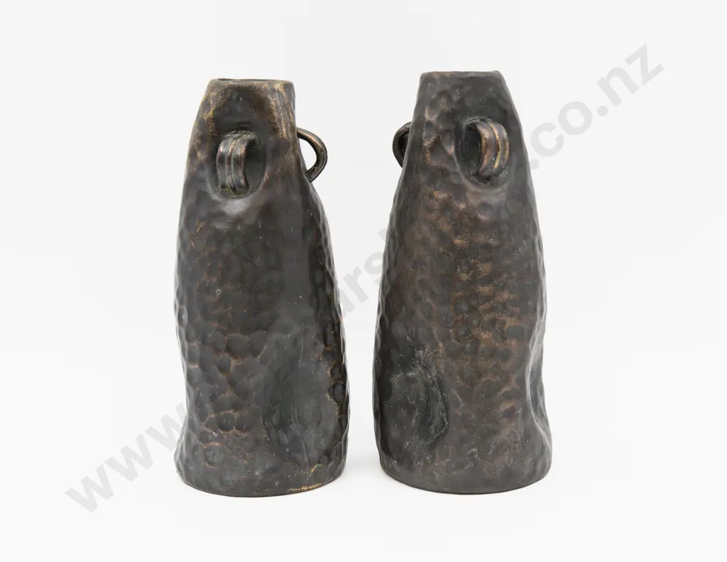 Pair Bretby Tapered Tree Handled Vases 27cm H Image 1++