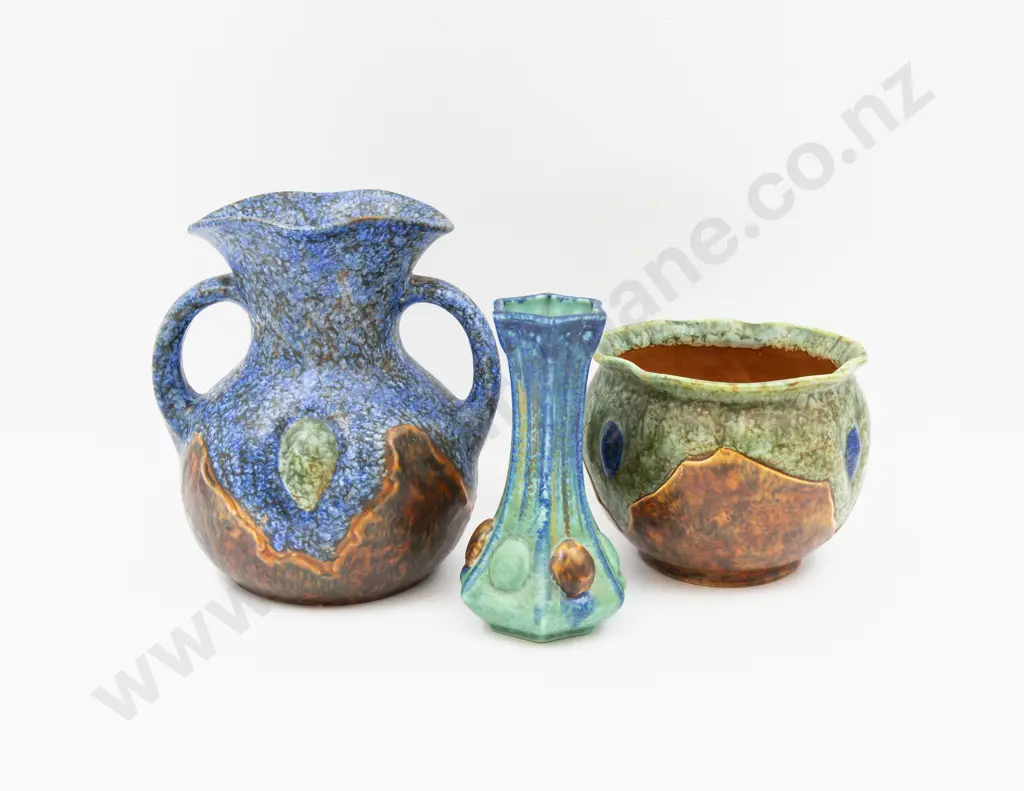 Two Bretby Vases & Planter Tallest 20.5cm H Image 1++