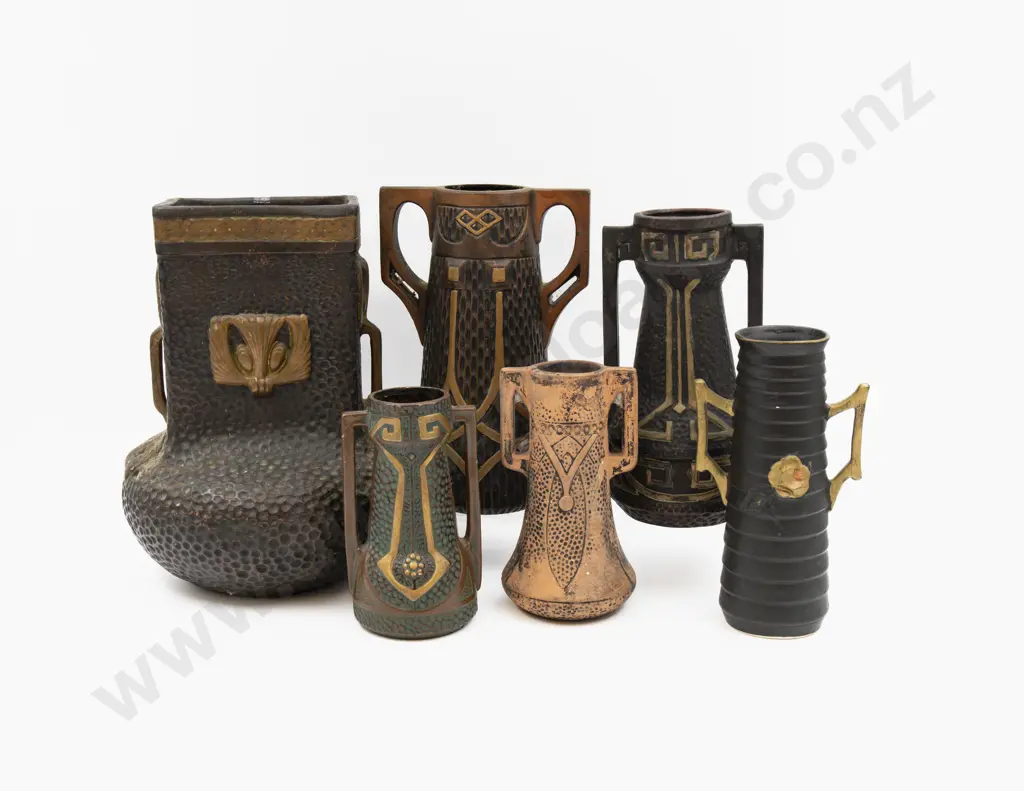 Six Assorted Clanta Vases Tallest 28cm H Image 1++