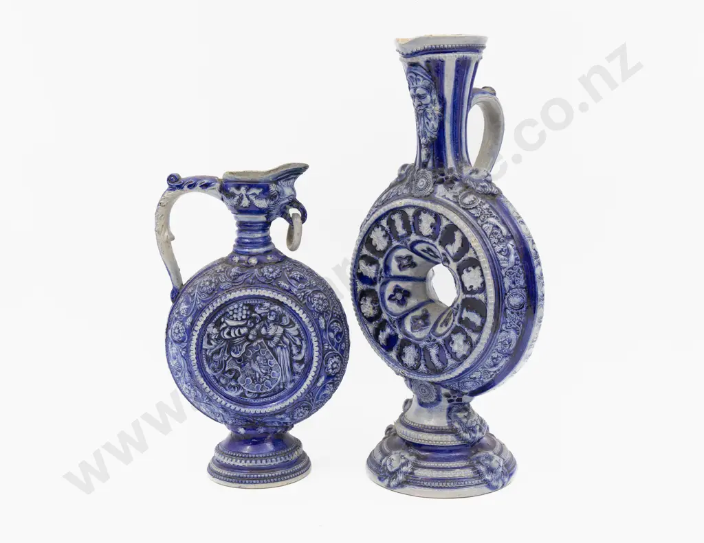 Two Dutch Jugs With Mask Spouts Tallest 36cm H Image 1++