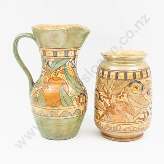 Charlotte Rhead Jug & Vase Tallest 23.5cm H