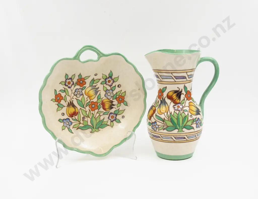 Charlotte Rhead Water Jug 24cm H & Bowl 25cm L Image 1++