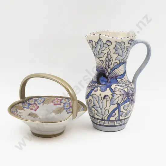 Charlotte Rhead Jug 23.5cm H & Basket