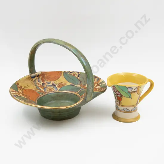 Charlotte Rhead Basket 24cm W & Milk Jug