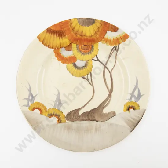 Clarice Cliff Bizarre Hand Painted 'Rhodanthe' Pattern Plate 25.5cm Dia