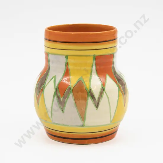 Clarice Cliff Hand Painted 'Sungold' Pattern Vase 12cm H