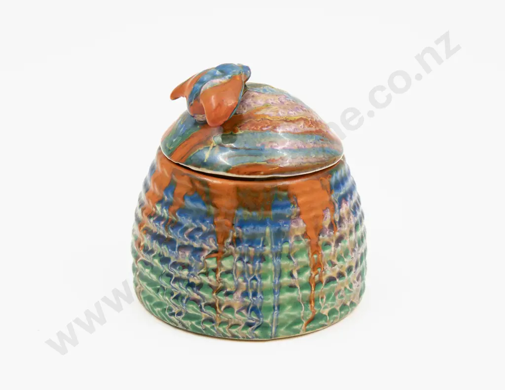 Clarice Cliff Bizarre 'Delecia' Pattern Honey Pot 7.5cm H Image 1++