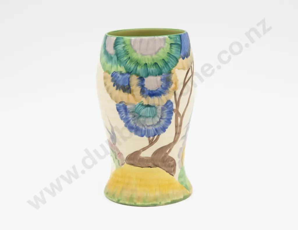 Clarice Cliff Bizarre Hand Painted 'Viscaria' Pattern Vase 14.5cm H Image 1++