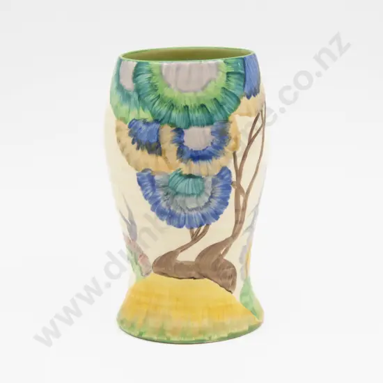Clarice Cliff Bizarre Hand Painted 'Viscaria' Pattern Vase 14.5cm H