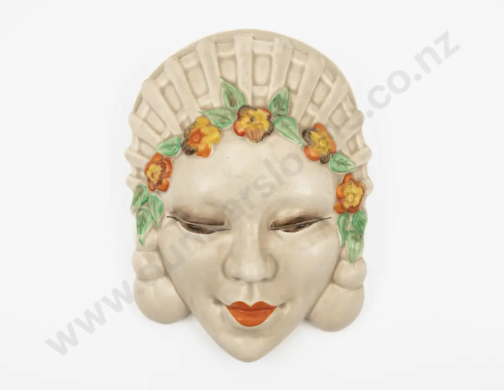 Clarice Cliff 'Marlene' Mask Wall Pocket 18.5cm H Image 1++