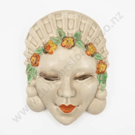 Clarice Cliff 'Marlene' Mask Wall Pocket 18.5cm H