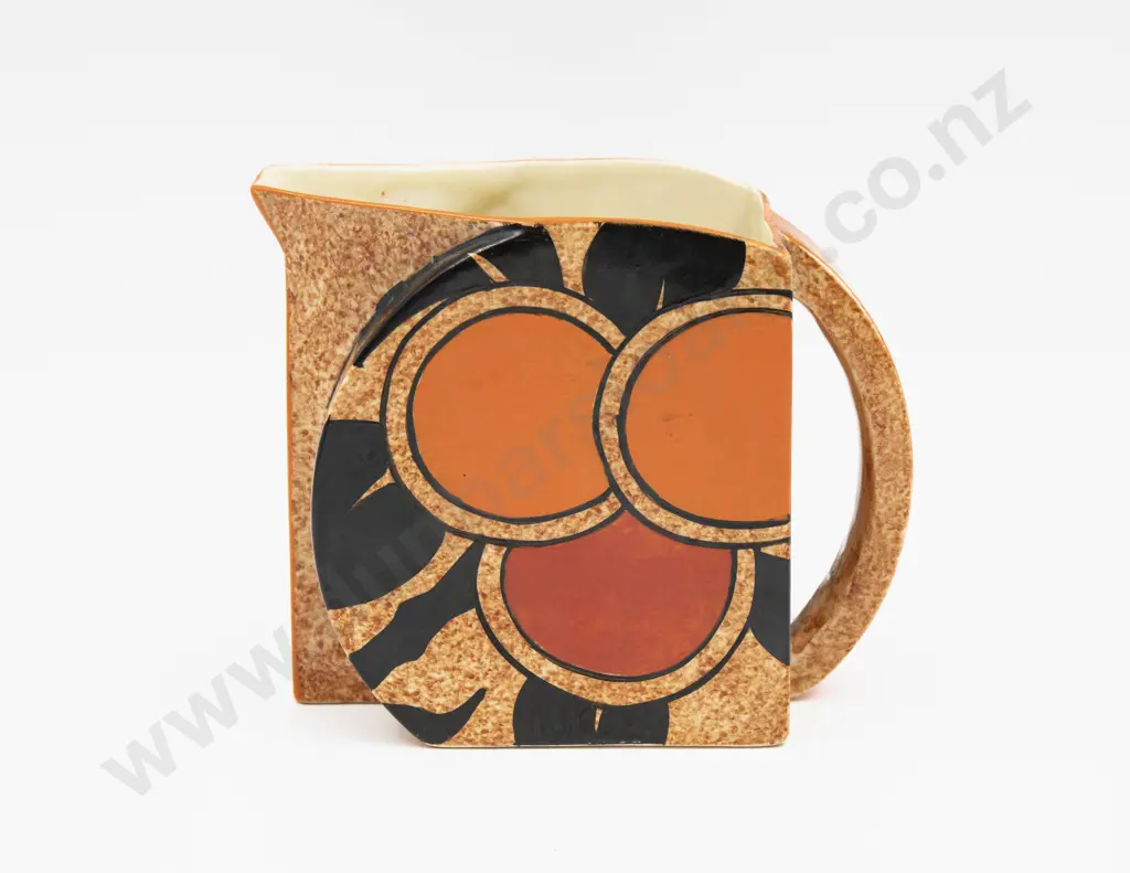 Clarice Cliff Bizarre Hand Painted 'Cafe-Au-Lait' Pattern Jug 13cm H Image 1++