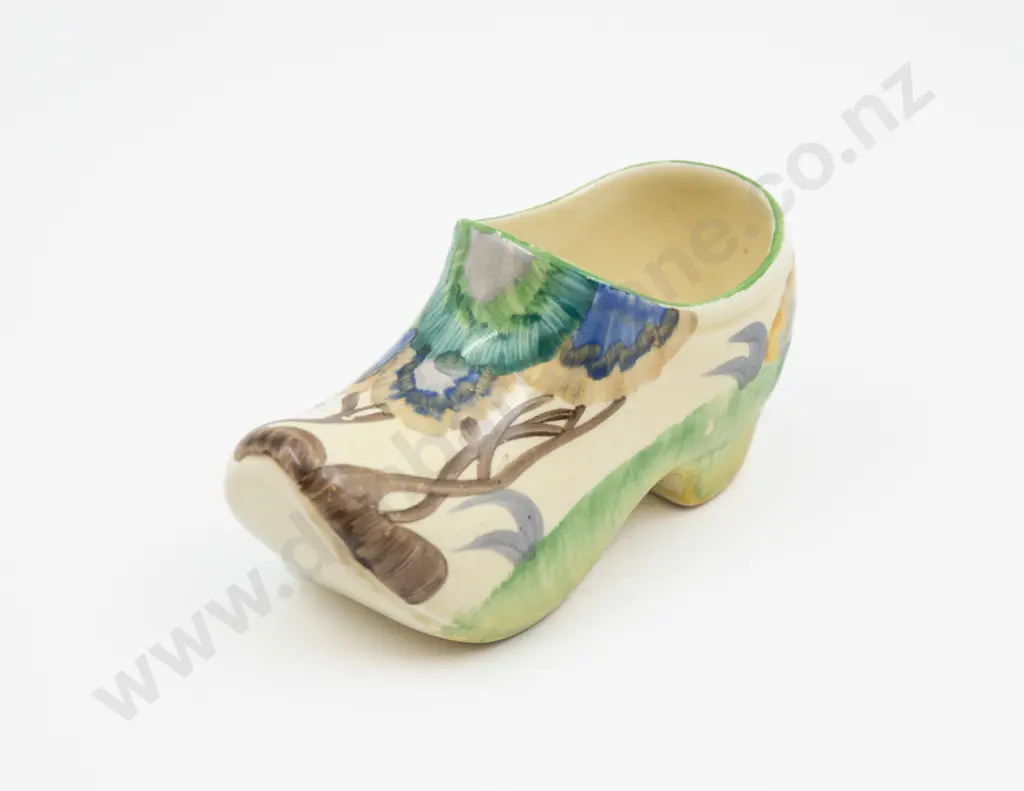 Clarice Cliff Bizarre Hand Painted 'Viscaria' Pattern Clog Ornament 11.5cm L Image 1++