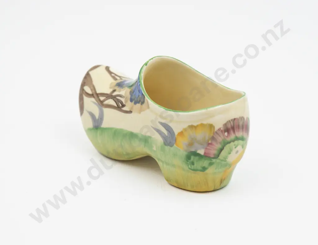 Clarice Cliff Bizarre Hand Painted 'Viscaria' Pattern Clog Ornament 11.5cm L Image 1++