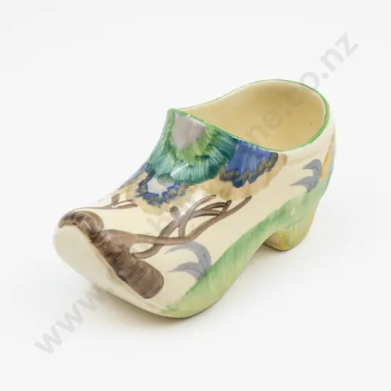 Clarice Cliff Bizarre Hand Painted 'Viscaria' Pattern Clog Ornament 11.5cm L