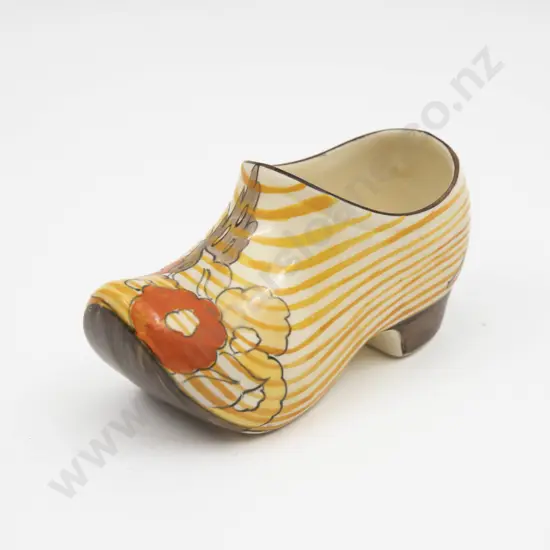 Clarice Cliff Bizarre Hand Painted 'Capri' Pattern Clog Ornament 11.5cm L