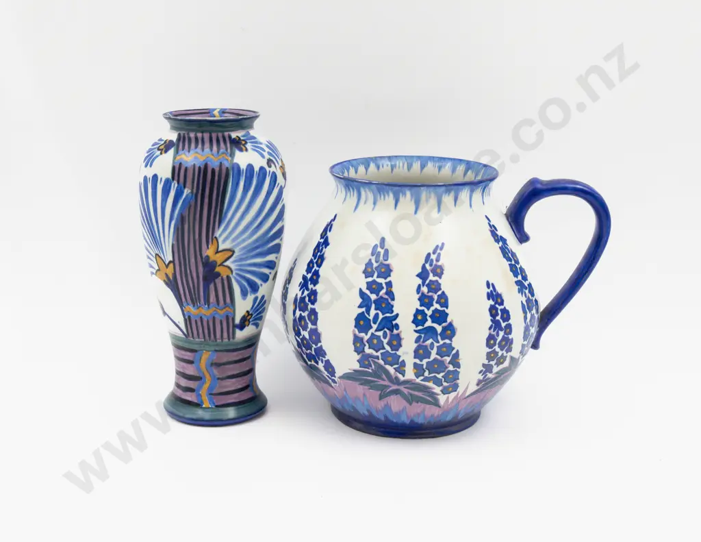 Two Carlton Ware Hand-Painted Vases Tallest 20.5cm H Image 1++