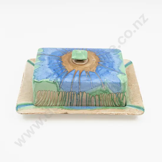 Shelley Spun Glazed Butter Dish & Cover 20cm L