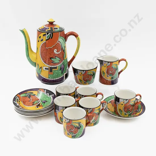 Art Deco English 15pce Demitasse Coffee Service