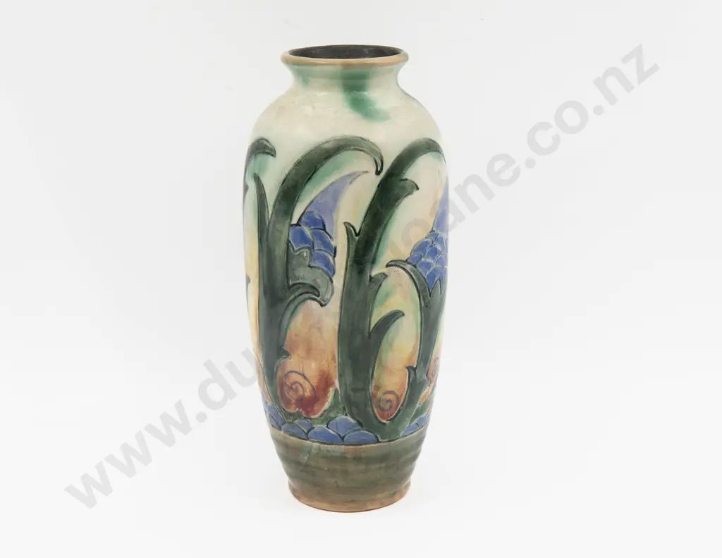 Royal Doulton Brangwyn Ware Long Stem Vase 30cm H Image 1++