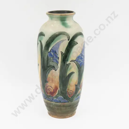 Royal Doulton Brangwyn Ware Long Stem Vase 30cm H