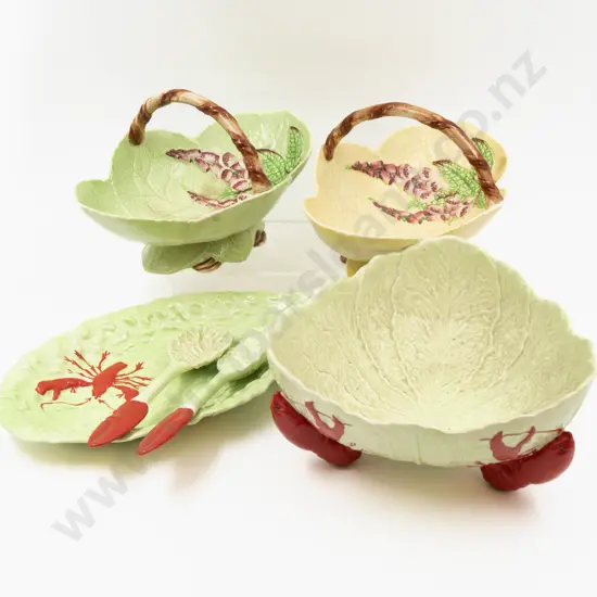 Carlton Ware Two Foxglove Baskets Lobster Dish Salad Bowl with Servers