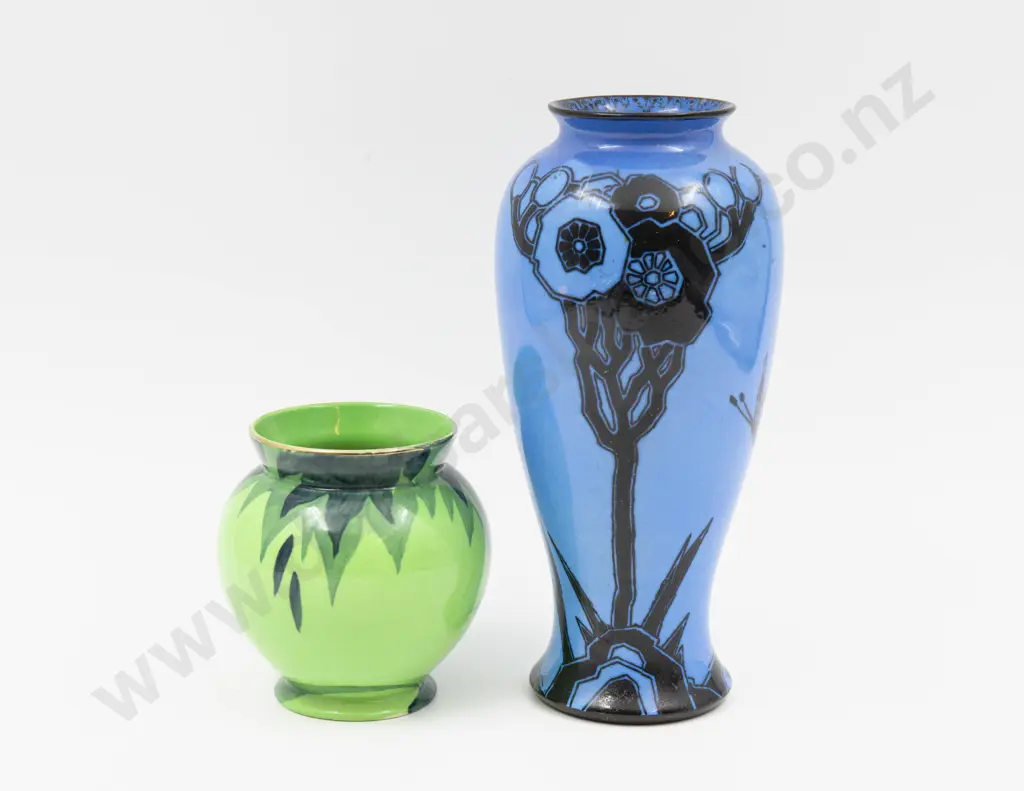 Carlton Ware Silhouette Pattern Vase & Posy Pot 21.5cm H & 10cm H Image 1++