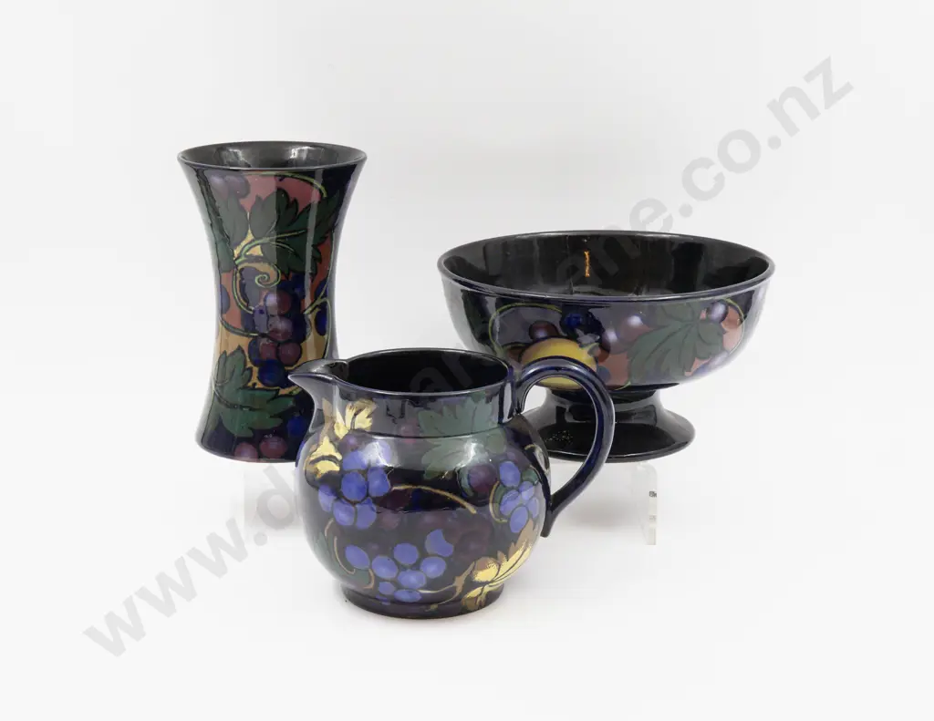 Royal Stanley Ware "Jacobean" Pattern Jug Footed Bowl & Spill Vase 13cm H 19.5cm Dia & 17cm H Image 1++