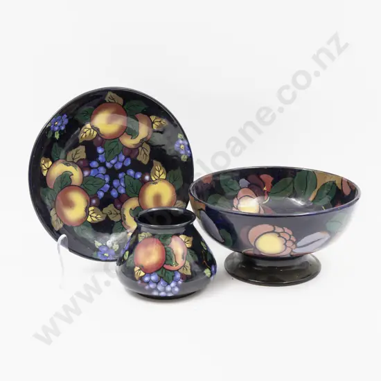 Royal Stanley Ware "Jacobean" Pattern Serving Dish Footed Bowl & Posy Pot 22cm Dia 22cm Dia & 9.5cm H