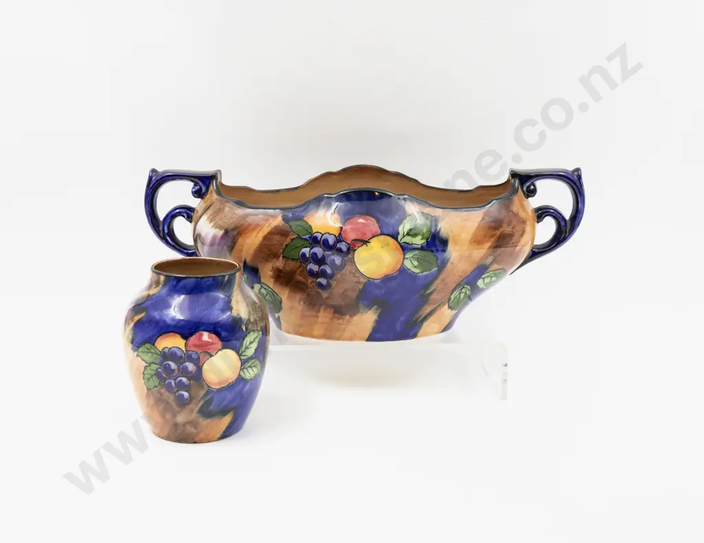H & K Tunstall "Autumn" Pattern Flower Trough & Vase Image 1++