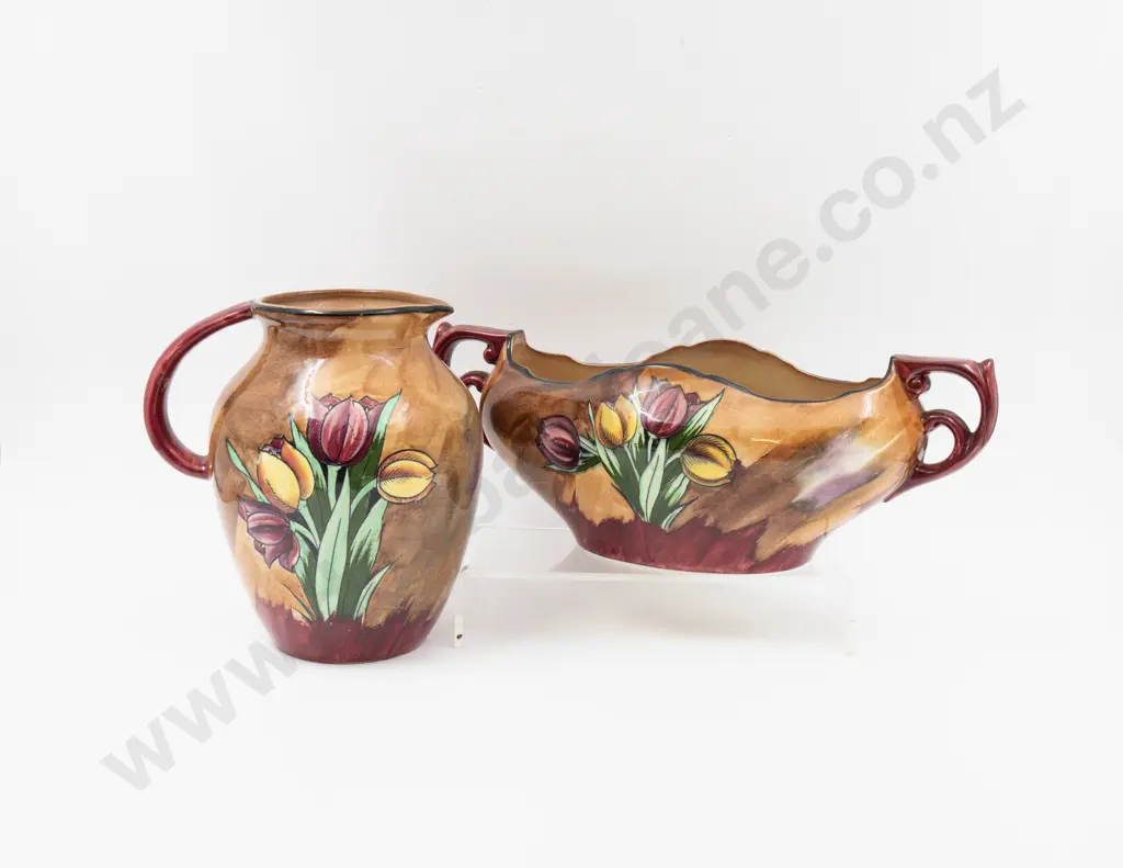H & K Tunstall "Tuliptime" Pattern Jug & Flower Trough Image 1++
