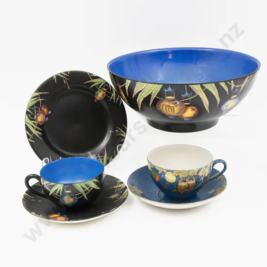 Crown Ducal Art Deco Oriental Lantern Pattern Fruit Bowl Teacup Saucer Plate & Other