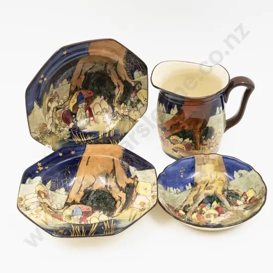 Royal Doulton Pixie Series Jug Two Dessert Bowls & Other