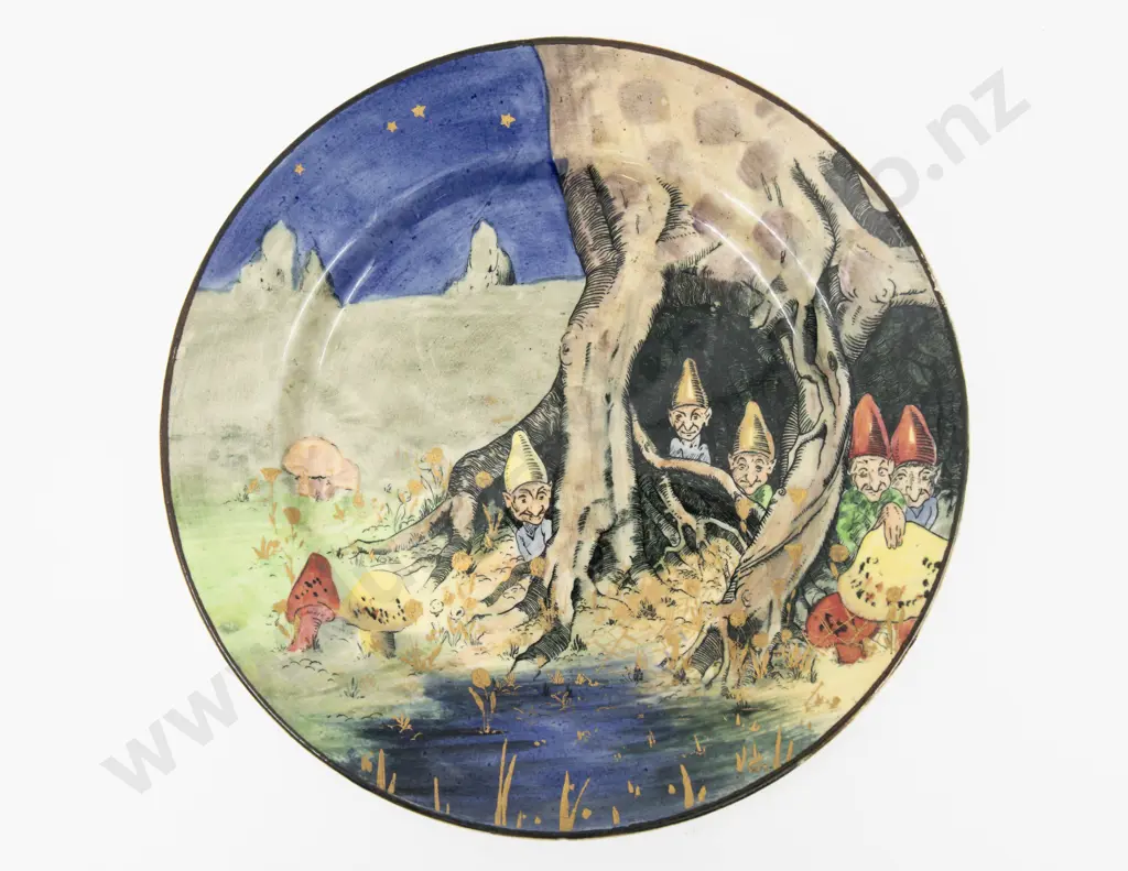 Pair Royal Doulton Pixie Series Side Plates 21.5cm Dia Image 1++