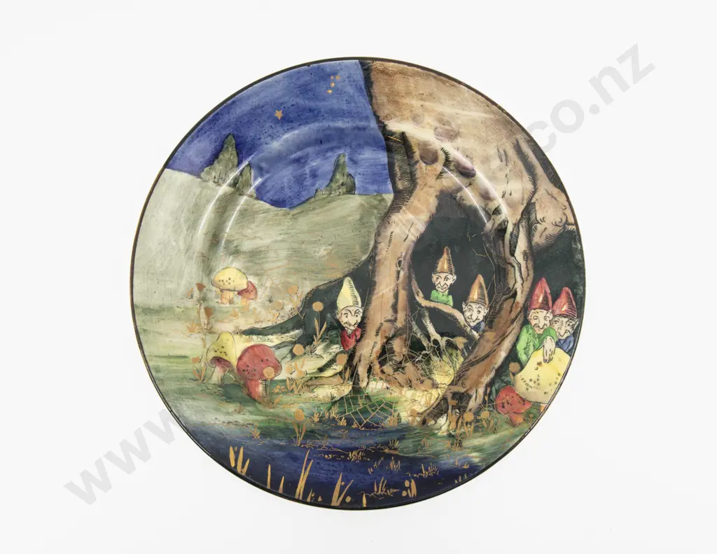 Pair Royal Doulton Pixie Series Side Plates 21.5cm Dia Image 1++
