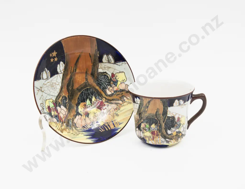 Unmarked Pixie Series Two Teacup & Saucers One Plate Image 1++
