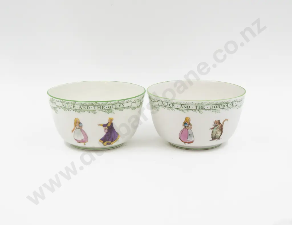 Royal Doulton "Alice in Wonderland" Series Two Sugar Basins 13cm Dia Image 1++