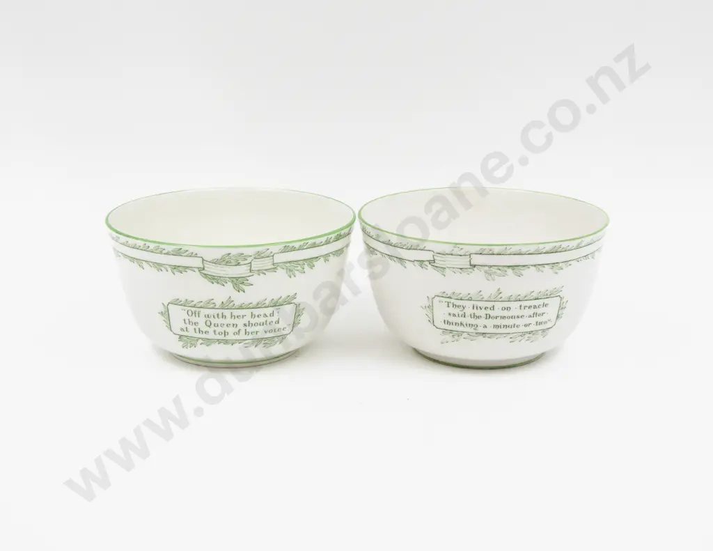 Royal Doulton "Alice in Wonderland" Series Two Sugar Basins 13cm Dia Image 1++